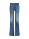 Mother The Mid Rise Maven Sneak Jeans In Washed Blue In Blue