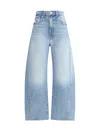 Mother The Half Pipe Ankle Frayed Jeans In Blue