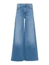 Mother Regular Fit Denim Trousers With Contrast Stitching In Lavado Oscuro