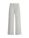 Mother Wide-leg Fringed Hemline Denim Trousers In White