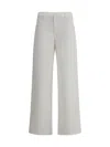 Mother Wide-leg Fringed Hemline Denim Trousers In White