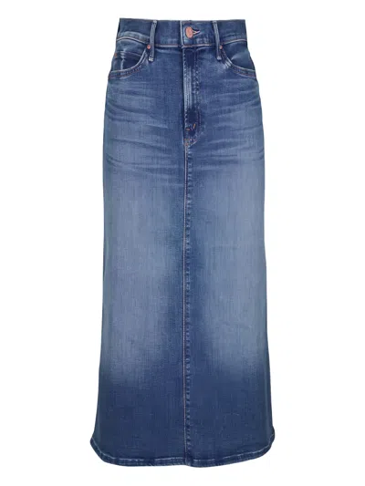 Mother Denim Midi Skirt In Blue