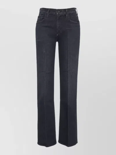 Mother Denim Mid-rise Straight-leg Jeans In Black