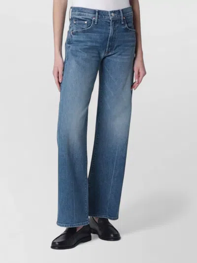 Mother Denim Mid-rise Wide-leg Trousers In Blue