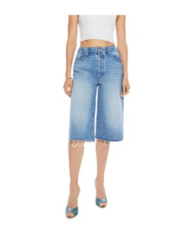 Mother Denim Shorts With Belt Loops In Blue