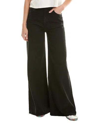 Mother Denim Snacks! The Sugar Cone Heel Licorice Wide Leg Jean In Black