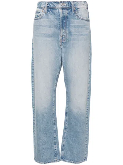 Mother The Half Pipe Ankle Cotton Denim Jeans In Light Blue