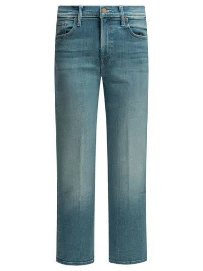 Mother Denim Straight Leg Jeans In Blue