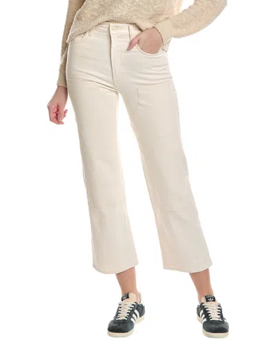 Mother Denim The Bees Knees Rambler Zip Ankle Act Natural Wide Straight Leg  Jean In White