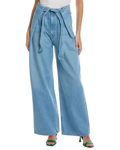 Mother Denim The Fold-in Funnel Sneak All You Can Eat Wide Leg Jean In Blue