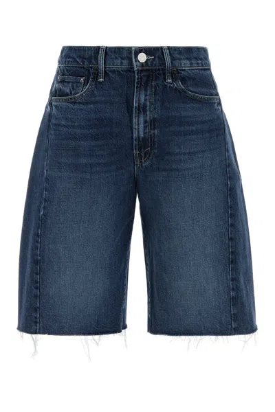 Mother Denim The Half-pipe Bermuda Shorts In Blue