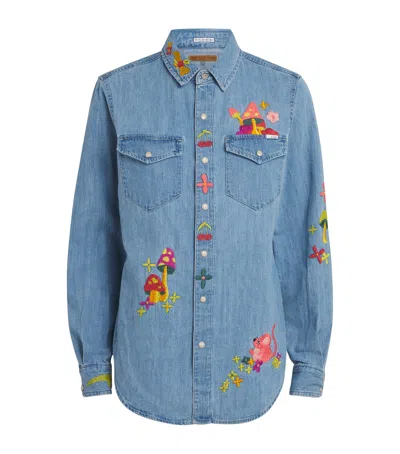 Mother Denim The Honey Shirt In Blue