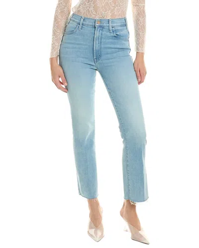 Mother Denim The Hustler Cutting Class Ankle Fray Jean In Blue