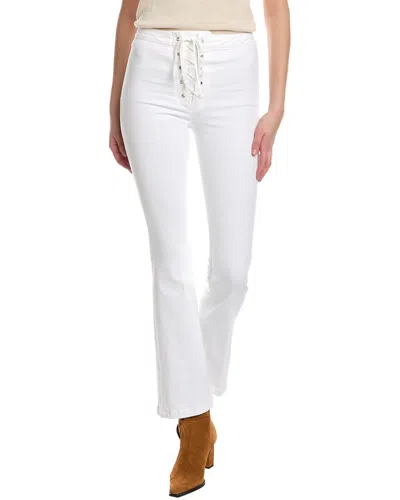 Mother Denim The Lace-up High-waist Weekender Totally Innocent Flare Jean In White
