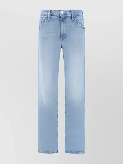 Mother Denim Trousers With Back Pockets In Burgundy