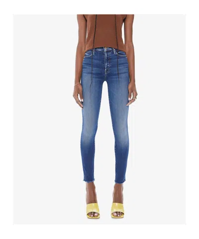 Mother Denim Trousers With Belt Loops In Blue