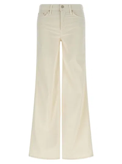 Mother Denim White Cotton Flared Women's Pants