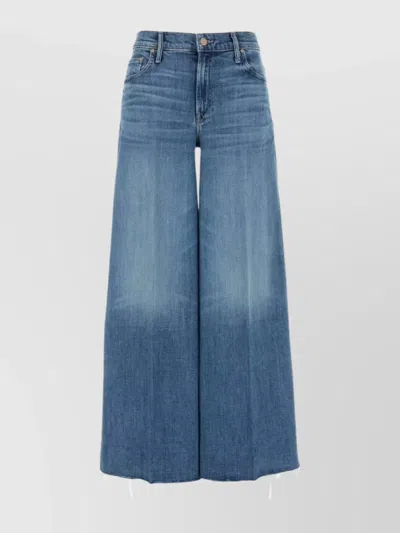 MOTHER DENIM WIDE-LEG TROUSERS FRAYED HEM