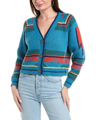 Mother The Raglan Crop Cardigan Oh You Pretty Thing Dazzling Sweater In Blue