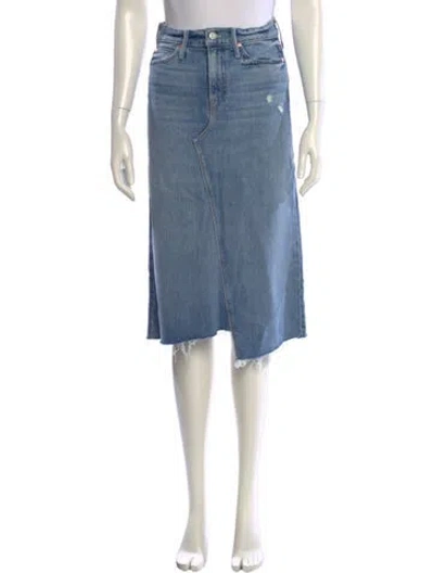 Pre-owned Mother Distressed Accents Knee-length Skirt In Blue