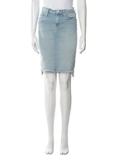 Pre-owned Mother Distressed Accents Knee-length Skirt In Blue