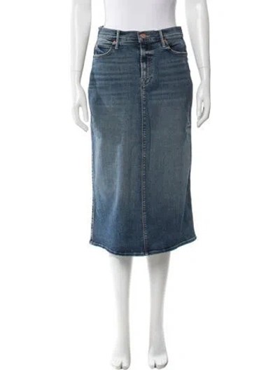 Pre-owned Mother Distressed Accents Knee-length Skirt In Blue