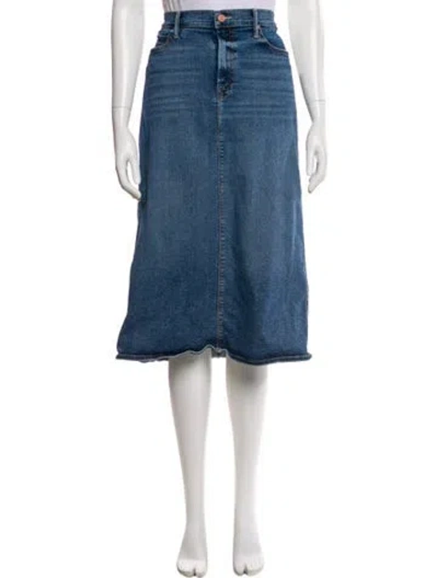 Pre-owned Mother Distressed Accents Knee-length Skirt In Blue