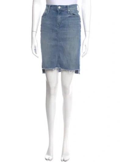 Pre-owned Mother Distressed Accents Knee-length Skirt In Blue