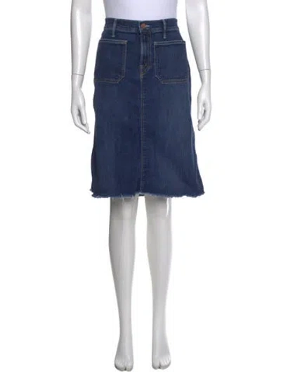 Pre-owned Mother Distressed Accents Knee-length Skirt In Blue