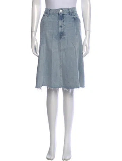 Pre-owned Mother Distressed Accents Knee-length Skirt In Blue