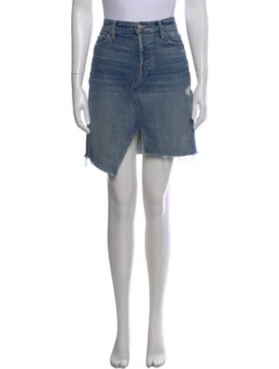 Pre-owned Mother Distressed Accents Knee-length Skirt In Blue