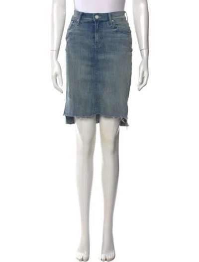 Pre-owned Mother Distressed Accents Knee-length Skirt In Blue