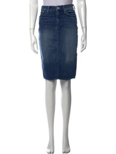 Pre-owned Mother Distressed Accents Knee-length Skirt In Blue