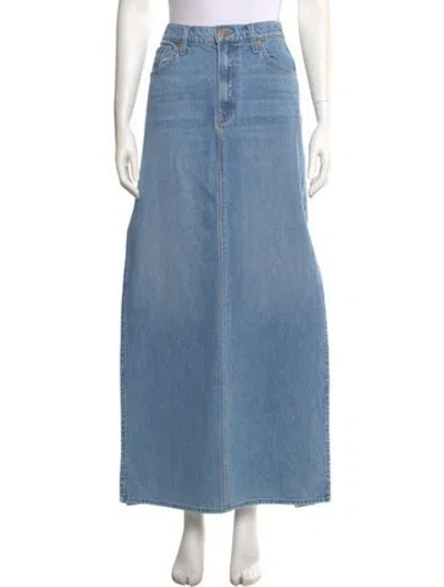 Pre-owned Mother Distressed Accents Long Skirt In Blue