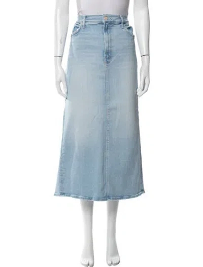 Pre-owned Mother Distressed Accents Long Skirt In Blue