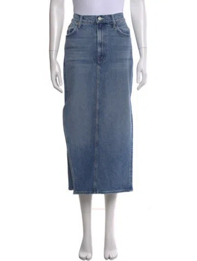 Pre-owned Mother Distressed Accents Long Skirt In Blue