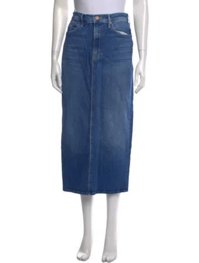 Pre-owned Mother Distressed Accents Long Skirt In Blue