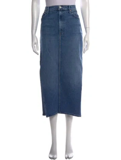 Pre-owned Mother Distressed Accents Long Skirt In Blue
