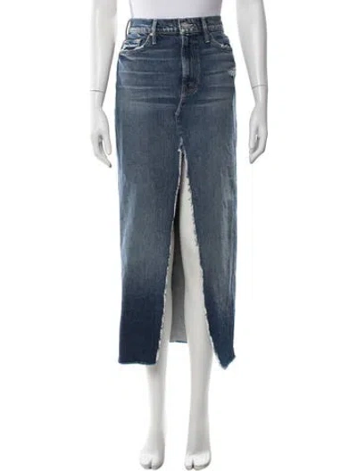 Pre-owned Mother Distressed Accents Long Skirt In Blue