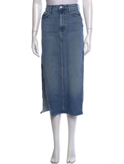 Pre-owned Mother Distressed Accents Long Skirt In Blue