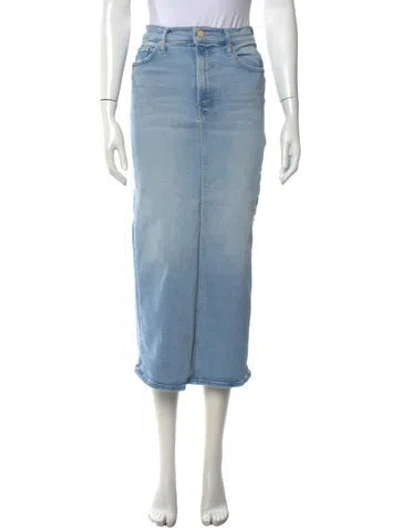 Pre-owned Mother Distressed Accents Long Skirt In Blue
