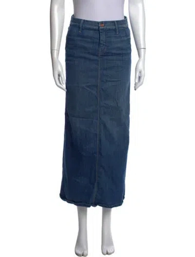 Pre-owned Mother Distressed Accents Long Skirt In Blue