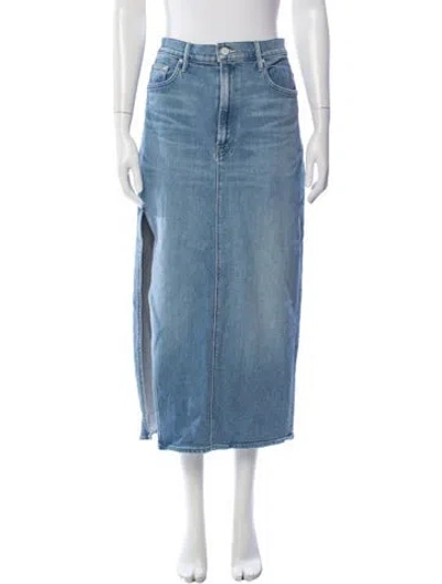 Pre-owned Mother Distressed Accents Long Skirt In Blue