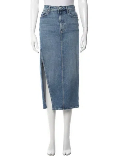 Pre-owned Mother Distressed Accents Long Skirt In Blue