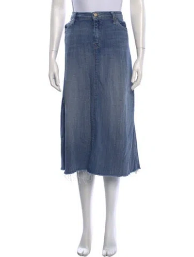 Pre-owned Mother Distressed Accents Long Skirt In Blue