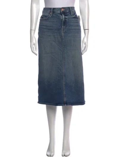 Pre-owned Mother Distressed Accents Long Skirt In Blue