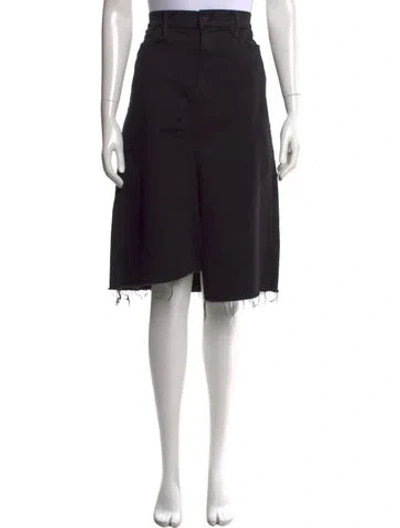 Pre-owned Mother Distressed Accents Midi Length Skirt In Black