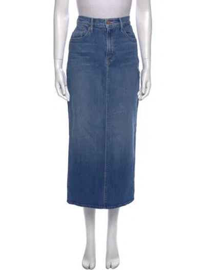 Pre-owned Mother Distressed Accents Midi Length Skirt In Blue