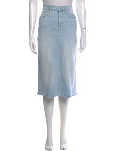 Pre-owned Mother Distressed Accents Midi Length Skirt In Blue