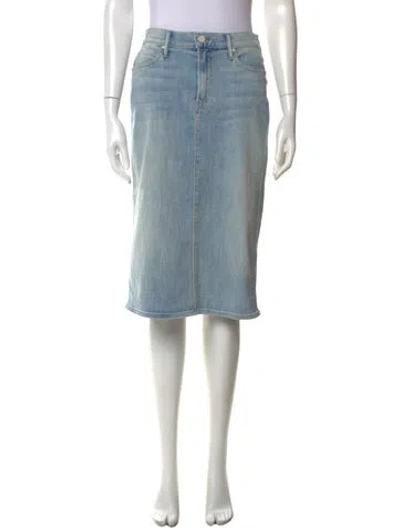 Pre-owned Mother Distressed Accents Midi Length Skirt In Blue
